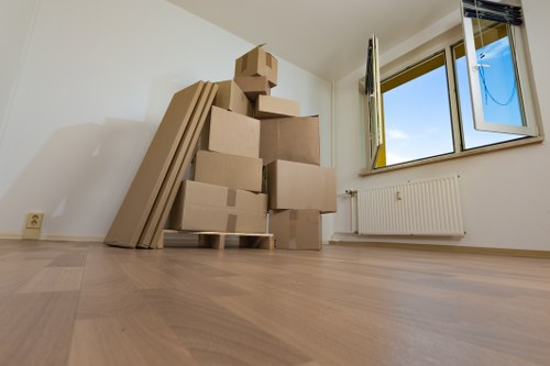 Packed moving truck ready for a London house move