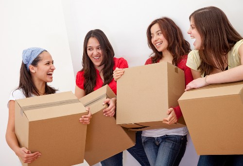 Packed household items ready for removals in London
