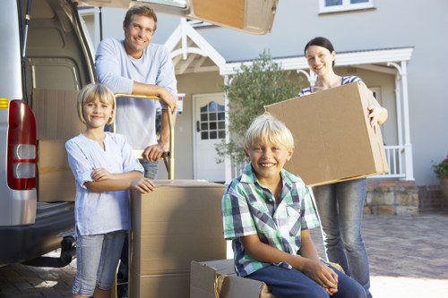 Professional moving van ready for a small home relocation