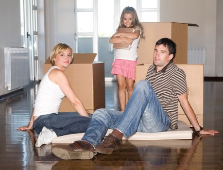 Packed moving boxes ready for removals in London